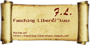 Fasching Liberátusz névjegykártya